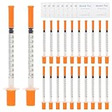 DBALL 26 Sticks Spritze Mit Nadel 1ml Syringe 31Gx8mm Spritze für Die Fütterung Von Tieren Messung...