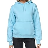Smith & Solo Hoodie Damen – Kapuzenpullover Frauen Baumwolle Long, mit Kapuze Pullover Sweatshirt...