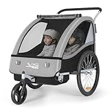 Tiggo VS 2 in 1 Kinderanhänger Fahrradanhänger Anhänger mit Buggy Set Jogger 50202 (Grau)