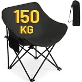 HAUSPROFI Campingstuhl Faltbar 150KG Belastbar, Klappstuhl Camping Leicht, Bequeme Rückenlehne...