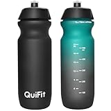 QuiFit Trinkflasche Fahrrad 750 ml, Fitnessflasche Sport Leichtgewicht 2er Pack, mit...