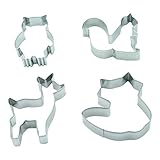 BekkiB 4er Set Eichhörnchen Fuchs REH Eule Ausstecher Ausstechform Waldtiere Tiere