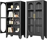 Generisch 180,34cm hoher schließbarer Vitrinen-Schrank mit Glastür,metallene...