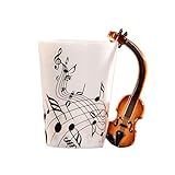 Bokcztml Wasserbecher Kaffeebecher Milchbecher Keramik Violine Becher Keramik Kaffee Milch Tasse mit...