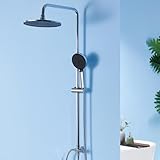 Auralum Regendusche ohne Armatur, Duscharmatur mit Ø 250 mm Runder Regendusche, 4 Strahlarten...