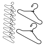 JUMPLAWN 55Stücke Mini Kleiderbügel für Puppen Schwarzer Kleiderbügel Puppenzubehör für...
