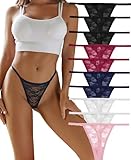 FINETOO 10er Pack Spitze Strings Tangas Damen Set Unterhosen Sexy Unterwäsche Frau Lingerie Sexy...