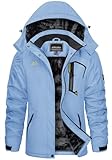 KEFITEVD Damen Skijacke Winddicht Atmungsaktiv Softshelljacke Winter Warm Verdickt Fleeckjacke mit...