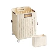 Wäschekorb mit Rollen | Wäschekorb auf Rollen für schmutzige Kleidung | Faltbarer...