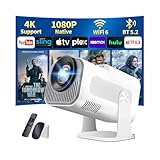 Beamer 4K Projektor Full HD 1080P Android Tragbarer Projektor, Mini Beamer mit WiFi 6 und Bluetooth...