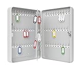Wedo 10260837X Schlüsselschrank (für 110 Schlüssel, pulverbeschichtetes Stahlblech 28 x 6 x 37...
