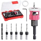 YUENTOEN 6-teiliges Kegelsenker-Bohrer-Set mit geringer Reibungstiefenanschlag, austauschbare HSS M2...