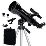 Celestron 21035 Reiseteleskop 70 Tragbares Refraktorteleskop-Set mit Rucksack, Schwarz