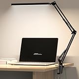 Meltrck Schreibtischlampe LED Dimmbar mit Klemmbefestigung - 1200 Lumen Augenschutz Tischleuchte mit...