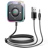 JOYROOM 2024 Aux Bluetooth Adapter Auto mit Freisprecheinrichtung,【Hi-Fi Stereo Audio】 USB...