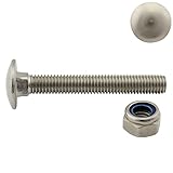 Flachrundschrauben/Schlossschrauben mit Sicherungsmuttern (Stoppmuttern) - M5x65 - (10 Stück) -...