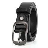 WHIPPY Damen-Ledergürtel in Übergröße, modischer Rindsleder-Gürtel mit fester Dornschließe...
