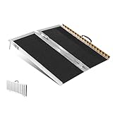 VEVOR Tragbare Rollstuhlrampe, 60,96 cm 363 kg Kapazität, rutschfeste, klappbare Schwellenrampe aus...