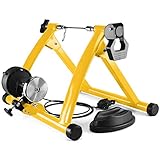 Fahrrad Rollentrainer, Klappbar Stahl Bike Trainer mit Schnellspanner Vorderradunterlage Radtrainer...