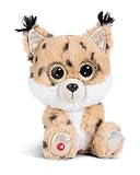 NICI GLUBSCHIS Luchs Lenzo 15cm I Schlenkernder Kuscheltier Luchs mit großen Glitzeraugen I...