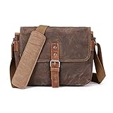 ONEGenug SLR-Kameratasche, wasserdichte Wachs-Segeltuchtasche Vintage Kameratasche Messenger Bag mit...