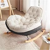 TINGMIAN Schaukelstühle Gepolsterter Schaukelstuhl Gepolsterter Sitz mit Flanellkissen for...