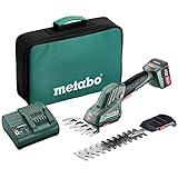 Metabo Akku-Strauch- und Grasschere PowerMaxx SGS 12Q (601608500) 12V, präzise Formschnitte +...