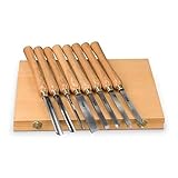 Holzstar Drechselmesser-Set 8-teilig (3x Hohlbeitel, 1x Abstechbeitel, 1x Schruppstahl, 1x...