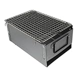 FUNOMOCYA Eisenlegierung Bbq Grill Verstärkter Tragbarer Campinggrill mit Netz für Outdoor Bbq...