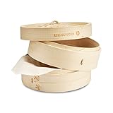 REISHUNGER traditioneller Bambusdämpfer & Dampfgarer für 2 Personen | Ø 20 cm, 2 Etagen | Für...