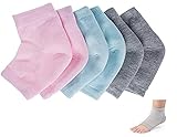 3 Paar Gel Fersen Socken,Feuchtigkeitsspendende Socken Weiche Lüften Gel Ferse Socken Offene...
