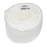 HKB ® 20 m x 10mm - POLYPROPYLEN SEIL PP Seil Polypropylenseil WEISS Festmacher Flechtleine Tauwerk...