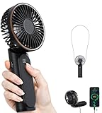 Handventilator, Tragbarer Mini-Ventilator mit 4000mAh, Handventilator mit LED-Display, 180°...