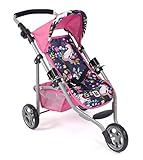 Bayer Chic 2000 - Puppenbuggy Lola, Jogging-Buggy, Puppenjogger, Puppenwagen, Einhorn, 612-43, Navy,...