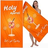Jeluck Aperol Geschenk Strandtuch, 180 x 90 cm Sandfrei & Schnelltrocknend Strandhandtuch, Aperol...
