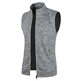 Gefomuofe Ärmellose Weste Herren Stehkragen Softshell Winterweste Reißverschluss Strickweste...