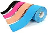 Kinesiologie Tape 5m * 5cm elastische Sport Schmerzlinderung KT Tape verschiedene Farben - 4 Rollen