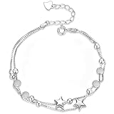 IBXWMNG Edelstahl Armband für Damen - Stern und Perle Armschmuck - Geschenke für Frauen und...