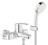 GROHE Eurostyle Cosmopolitan - Einhand-Wannenbatterie (mit Brausegarnitur, Wandmontage, automatische...