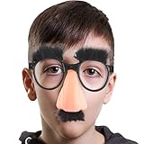Genérico Brille mit Schnurrbart | Brille | Kostümzubehör mit Augenbrauen und Schnurrbart für...