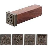 Hemobllo Holzstempelset Chinesische Kalligrafie Stempel mit Zen Wolkenmotiv Quadratische Siegel...