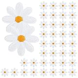 40 Stück Gänseblümchen Blume Patches, Aufnäher zum Aufbügeln, Aufbügelbilder Blumen Patches,...