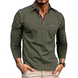 SRZYMJ Poloshirt Herren Langarm Poloshirt Sports T-Shirt, Poloshirts Herren,Herren Poloshirt Mit...