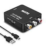 Amtake RCA auf HDMI Konverter, 1080P RCA Composite CVBS AV zu HDMI Video Audio Konverter Adapter...