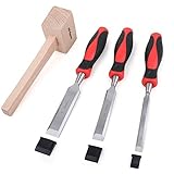 Hi-Spec Stechbeitel Set für Holz mit Holzhammer, umfassendes Set mit Holzhammer und Stechbeitel in...