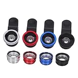 NUOBESTY 4 Stück Teiliges Smartphone Kameraobjektiv Set Weitwinkel Makro Fisheye Linsen Kit in...