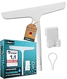 BLUMBACH® Abzieher Dusche mit Halterung, Duschabzieher weiß 28 cm breit Dusch Abzieher Wischer...