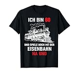 60 Geburtstag Mann Lok Modelleisenbahn Dampflok T-Shirt