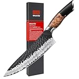 SHAN ZU Handgeschmiedetes Japanisches Messer Küchenmesser 20cm, 7 Schichten Hochwertigem Carbon...