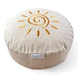 maylow Yoga mit Herz® Hochwertige Meditationskissen Stickerei Shanti Sonne Bezug waschbar...